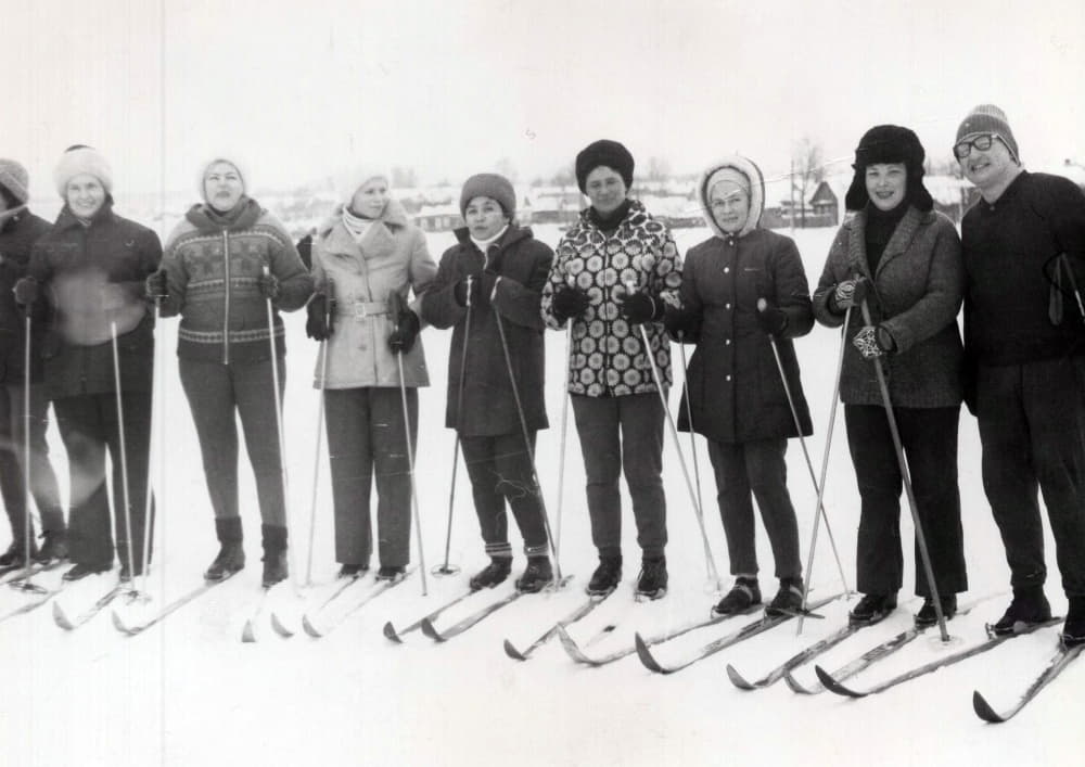 Лыжные соревнования. Работники Гагаринской ЦРБ. 1980-е гг. 
